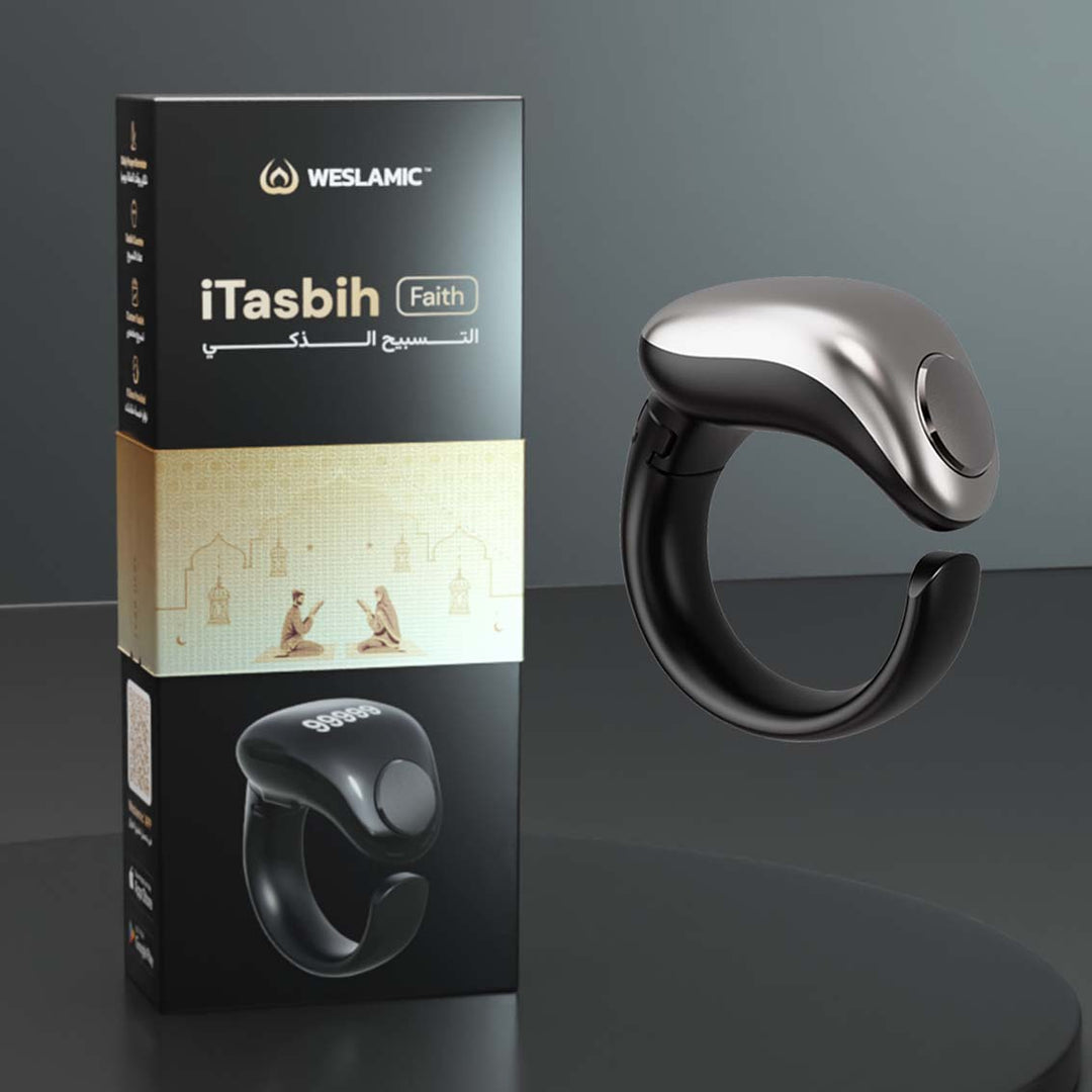 Zikr Ring Smart Tasbeeh Counter 丨Weslamic iTasbih Ring - Faith (5 Sizes in One)